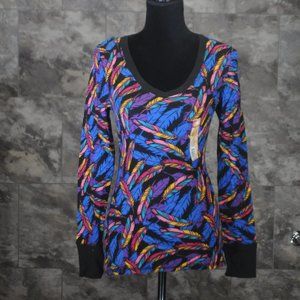 Medium OP long sleeve v neck feather top